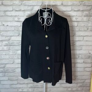 Coldwater Creek Black Sweater Blazer Cardigan Size Petite Small PS
